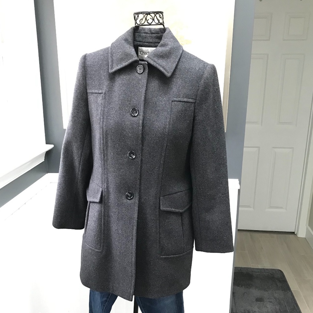 Gray Wool Car Coat Sz 8